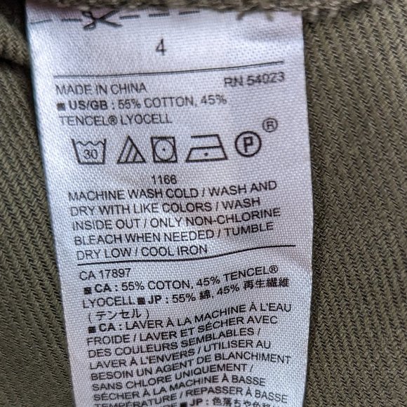 Banana Republic* Women's Full Front Button Down Double Pocket A-Line Skirt~‎ 4 - Picture 4 of 10